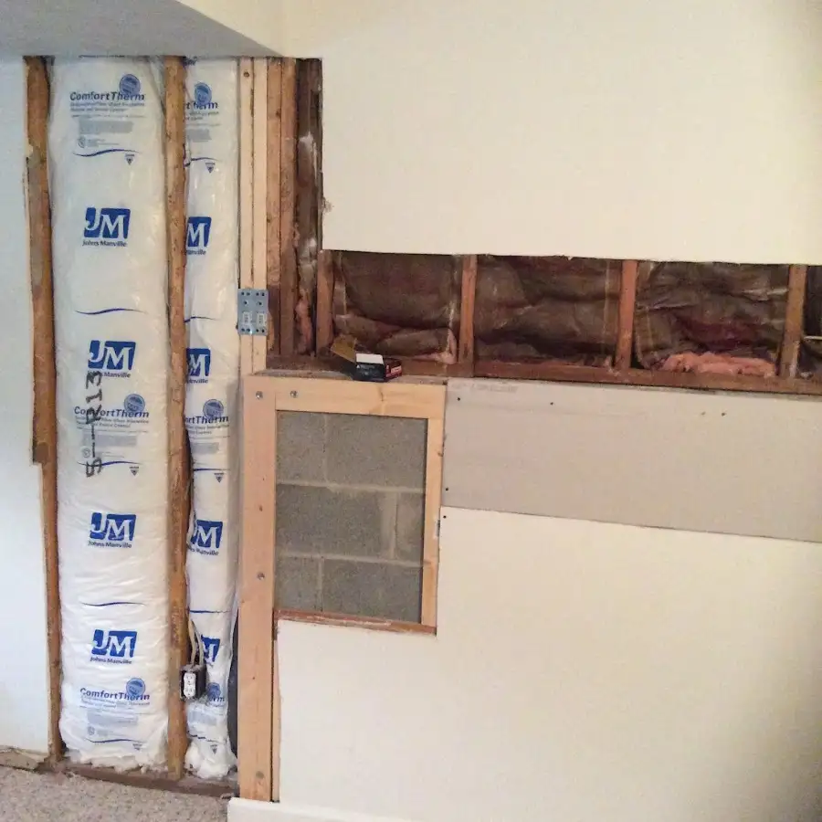 Wall insulation replacement during Basement Flood Cleanup in Coal City